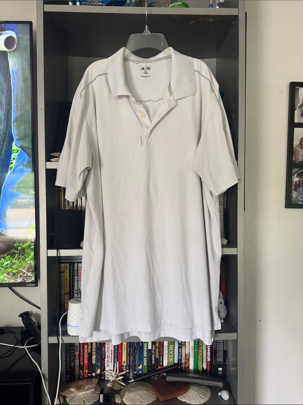 adidas Men's Light White Polo Shirt